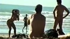 Str8 big dick on beach