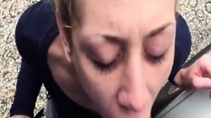 Outside Quickie Ends With A Cum Swallow
