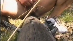 Humping a big tree trunk