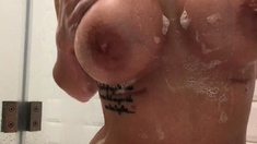 Cute amateur brunette naughty in solo jerking show on camera