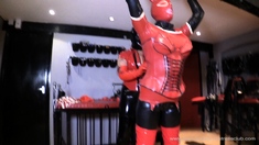 Extreme fetish latex play