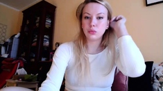 Amateur Blonde With Tiny Titties Masturbates With Fruit