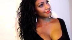 Cute curly brunette solo webcam masturbation