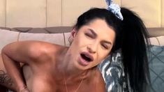 Hot brunette from fuck dildo masturbating on webcam