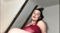 Amateur striptease and Solo masturbation