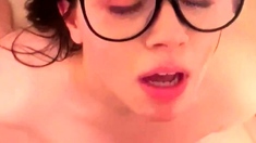 Butt fucked blonde amateur facialized in this pov video