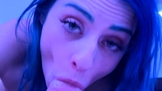Blowjob for big cock from college brunettes