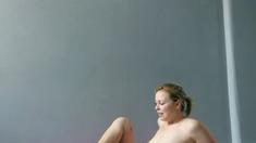 blonde teen pregnant girl has her pussy masturbated