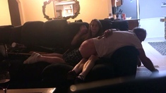 Amateur ass spanking action