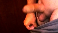 Freeballing Grey Shorts: Flaccid Cock Swinging Outdoors