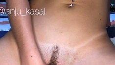 Amateur young teen solo masturbation on her livingroom