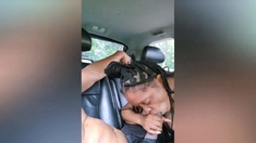 Big-Titted Babe Sucks Dick in Public for a Ride