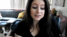 Cute curly brunette solo webcam masturbation