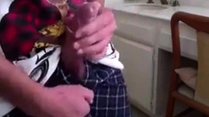 Skinny Twink's Mess-Free Condom Wank