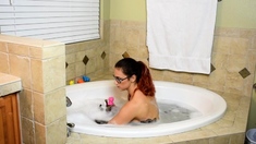 Red: Bubble Bath, Diapered for Bed