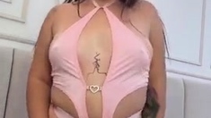 First time amateur brunette solo with dildo
