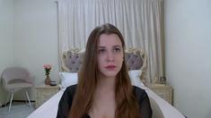 Brunette solo darling masturbating at home