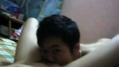 Hot Asian Girlfriend Gets Hairy Pussy Nailed