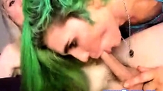 Hot Emo Sucks on Hot Blonde Shemale Dick