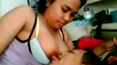 malay- busty babe giving bj and boob massage