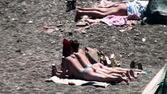 Voyeur outdoor bj on the beach