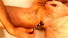 Shaving penis and balls