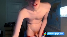 Uncircumcised redhead in undies